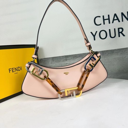 Geantă Fendi O Lock Swing Mint din piele 8BS068A roz deschis