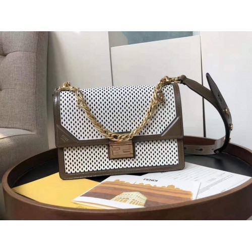 Geantă Fendi Original Leather FD6359 Alb și Maro