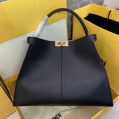 Geantă Fendi Original Leather PEEKABOO 3655 Negru