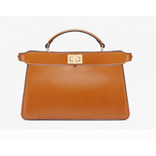 Geantă din piele Fendi PEEKABOO ISEEU EAST-WEST 8BN323A maro