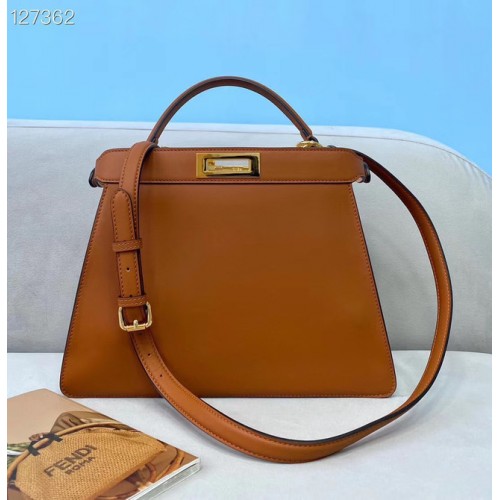 Geantă din piele Fendi PEEKABOO ISEEU MEDIUM 70193 maro