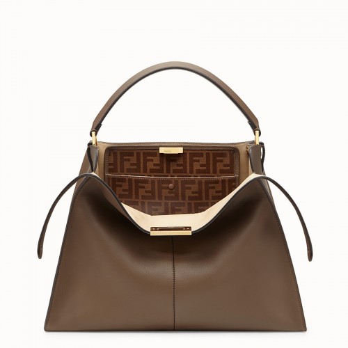 Geantă Fendi PEEKABOO X-LITE din piele maro 8BN304A