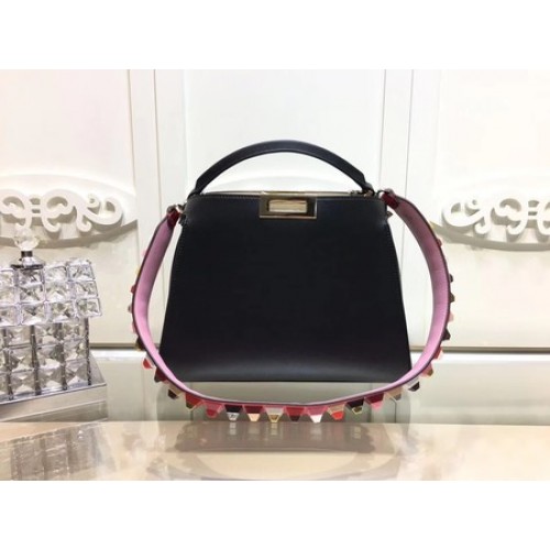 Genți Fendi Peekaboo din piele originală F3659 Negre