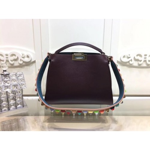 Genți Fendi Peekaboo Original Leather F3659 Wine