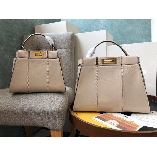 Geantă Fendi Peekaboo Iconic Mini Original din piele FD3676 Caisă
