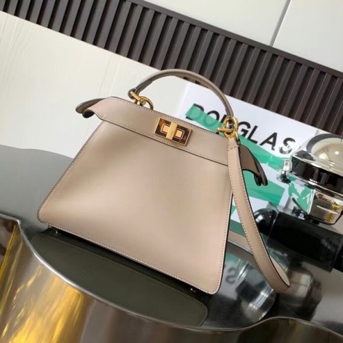 Geantă mică din piele Fendi Peekaboo Iseeu 8BN327A gri