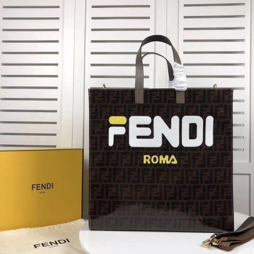 Fendi SHOPPER F1843 maro și alb