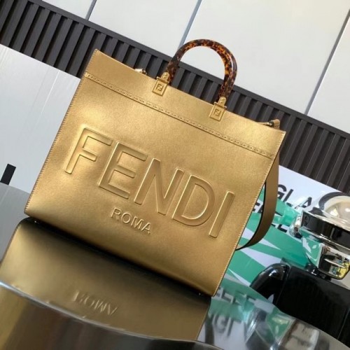 Geantă medie Fendi Sunshine din piele 8BH386A aurie