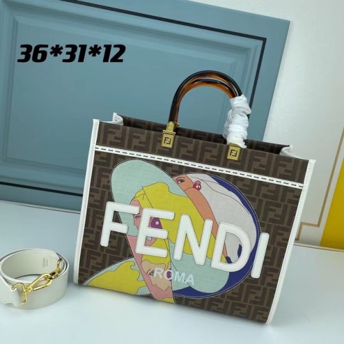 Geantă de cumpărături Fendi Tote din material textil cu imprimeu graffiti 0001