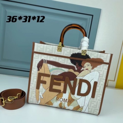 Geantă de cumpărături Fendi Tote din material textil cu imprimeu graffiti 0002