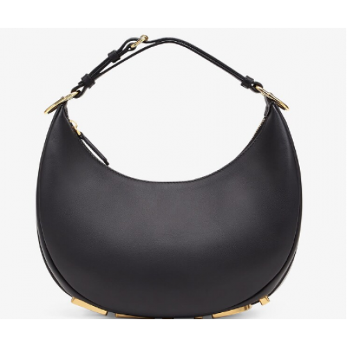 Geantă mică din piele neagră Fendi Graphic 8BR798