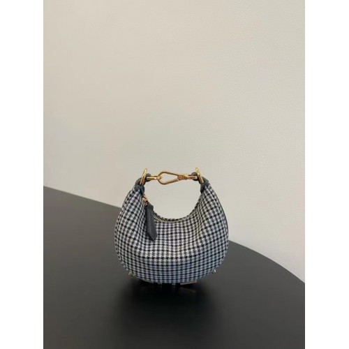 Geantă mini din material textil Fendi Graphic 7AS089A alb-negru