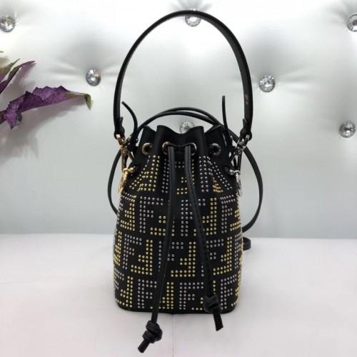 Geantă mini din piele Fendi 8BS010 neagră