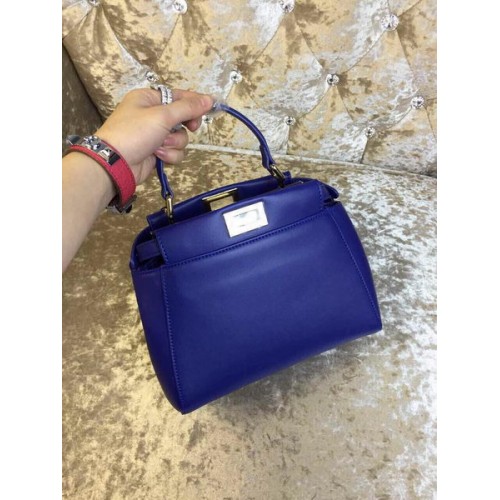 Geantă Fendi mini Peekaboo din piele de vițel 30320 Royal