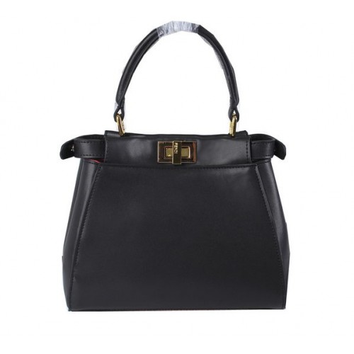 Geantă Fendi mini Peekaboo din piele de vițel FD8838 neagră