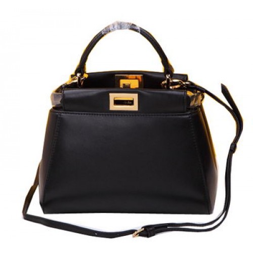 Geantă Fendi mini Peekaboo din piele de oaie FD520885 Negru