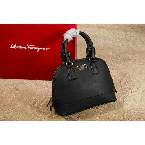 Geantă tote dublă Ferragamo medie Gancio 21E703 neagră