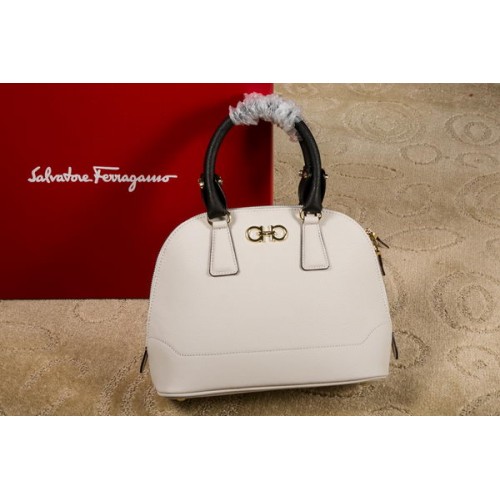 Geantă tote dublă Ferragamo medie Gancio 21E703 albă