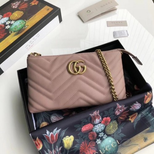 Geantă mini cu lanț Gucci GG Marmont 443447 Roz