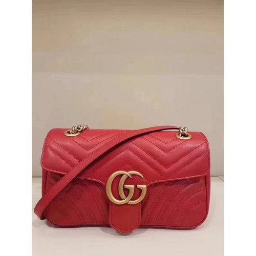 Gucci GG Marmont Matelasse Mini Bag 446744 Roșu