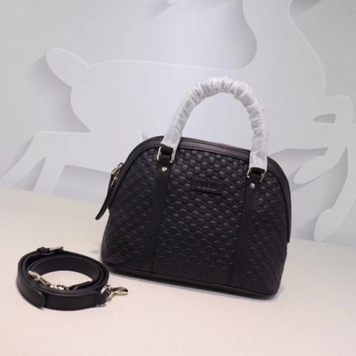 Geantă Gucci Signature din piele cu mâner superior 449654 Negru