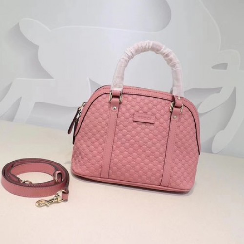 Geantă Gucci Signature din piele cu mâner superior 449654 roz