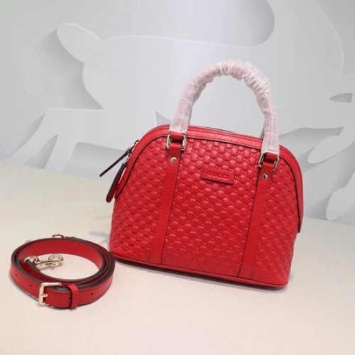 Geantă Gucci Signature din piele cu mâner superior 449654 Roșie
