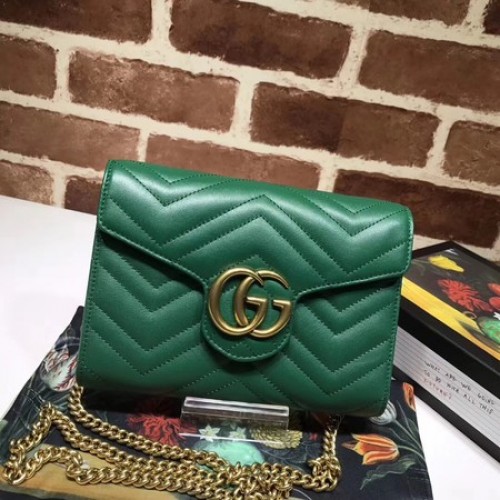 Geantă mini Gucci GG Marmont Matelasse 474575 Verde