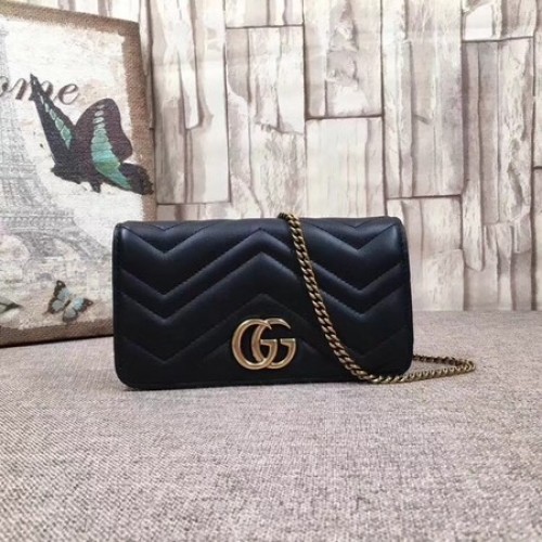 Geantă Gucci GG Marmont Mini 488426 Neagră