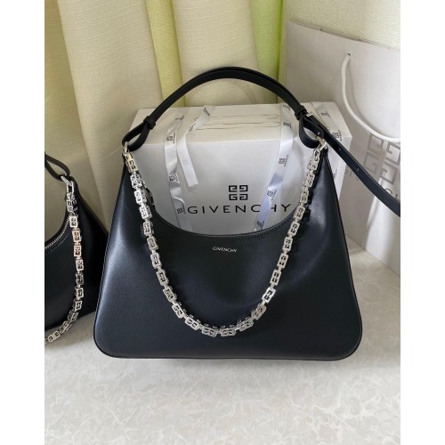 Geantă de umăr din piele originală GIVENCY Moon cut A17300 Negru