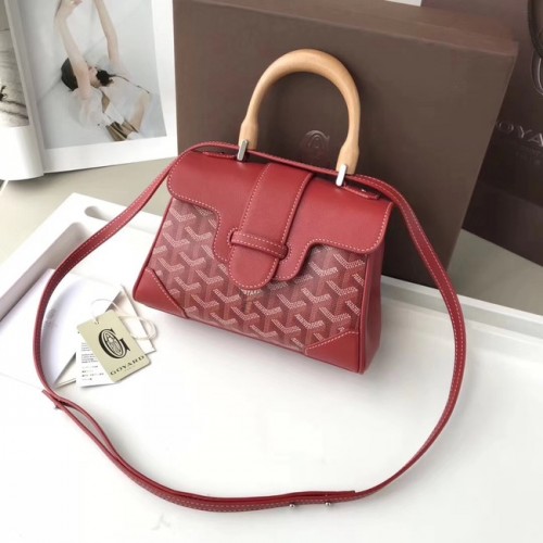 Geantă mini tote din piele de vițel Goyard 9955 roșie