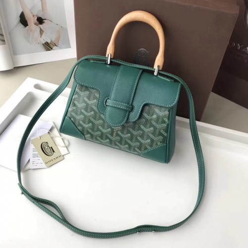 Geantă mini tote din piele de vițel Goyard 9955 verde