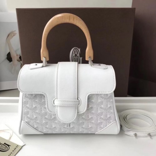 Geantă mini tote din piele de vițel Goyard 9955 albă