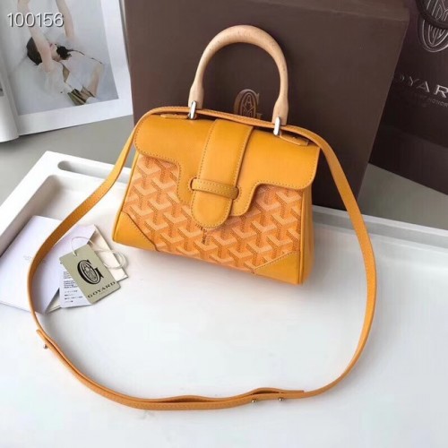 Geantă mini tote din piele de vițel Goyard 9955 galbenă