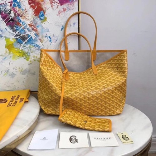 Geantă tote din piele de vițel Goyard 20207 galbenă