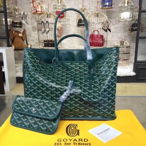 Geantă tote din piele de vițel Goyard 20208 verde