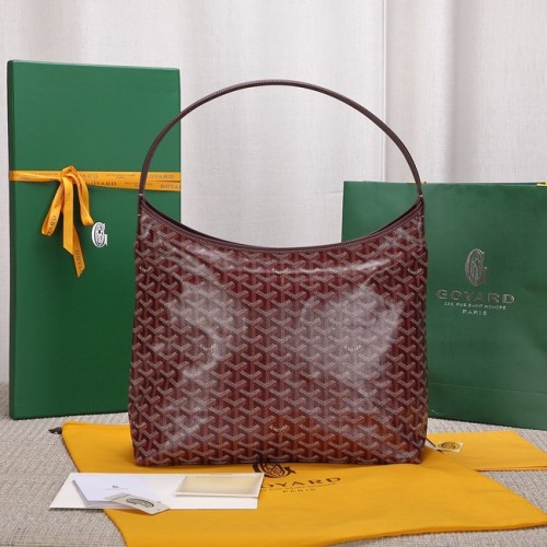 Geantă hobo din piele de vițel Goyard G9983 Vișiniu