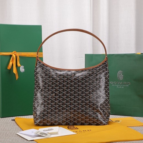 Geantă hobo din piele de vițel Goyard G9983 maro