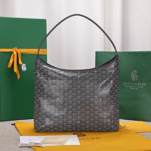 Geantă hobo din piele de vițel Goyard G9983 gri