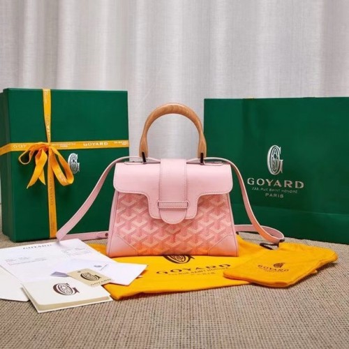 Geantă tote mini Goyard Saigon din piele de vițel 9955 roz