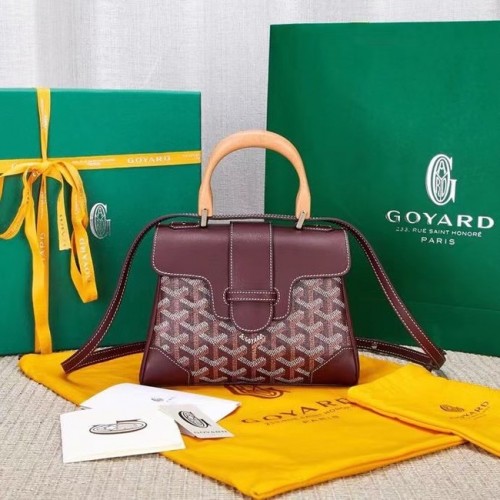 Geantă tote mini Goyard Saigon din piele de vițel 9955 Vin