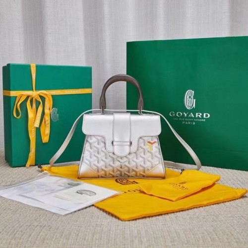 Geantă mini Saigon din piele de vițel Goyard 9955 argintie