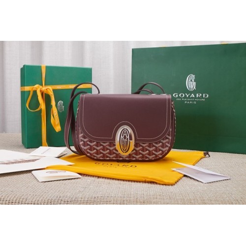 Geantă de umăr din piele de vițel Goyard 9967 Burgundy
