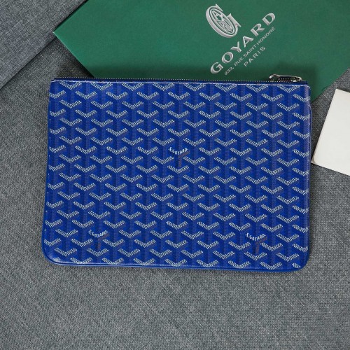 Geantă de mână Goyard Y Doodling din piele de vițel 5987 Albastră