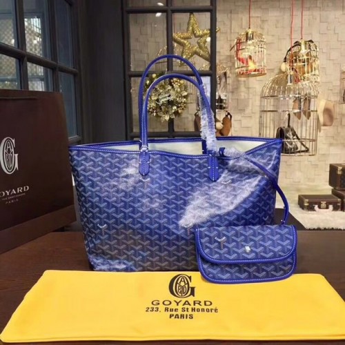 Geantă tote din piele de vițel Goyard Y Doodling 36987 albastră