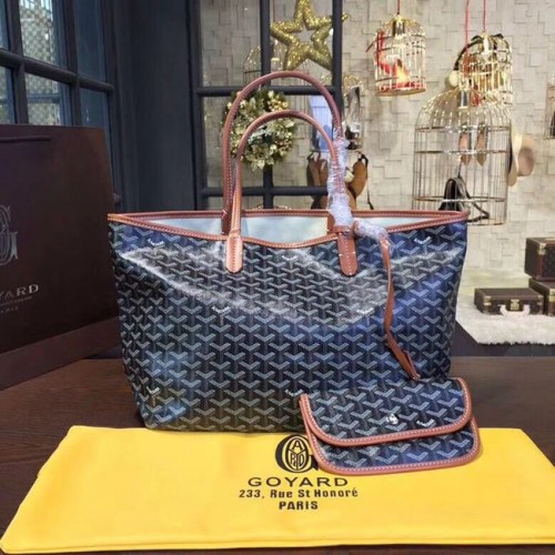 Geantă tote din piele de vițel Goyard Y Doodling 36987 albastru închis