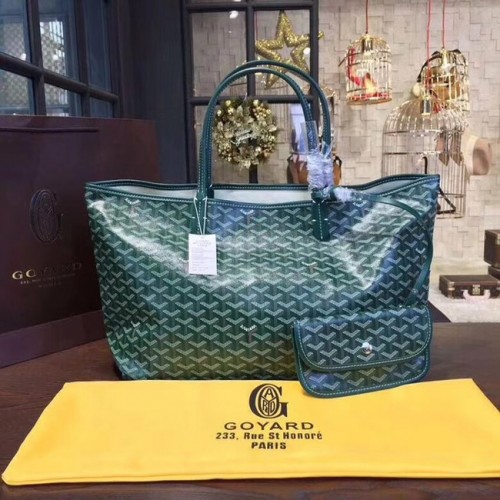 Geantă tote din piele de vițel Goyard Y Doodling 36987 verde