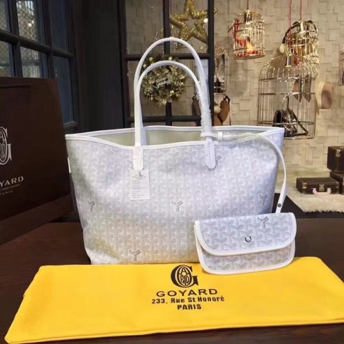 Geantă tote din piele de vițel Goyard Y Doodling 36987 gri deschis