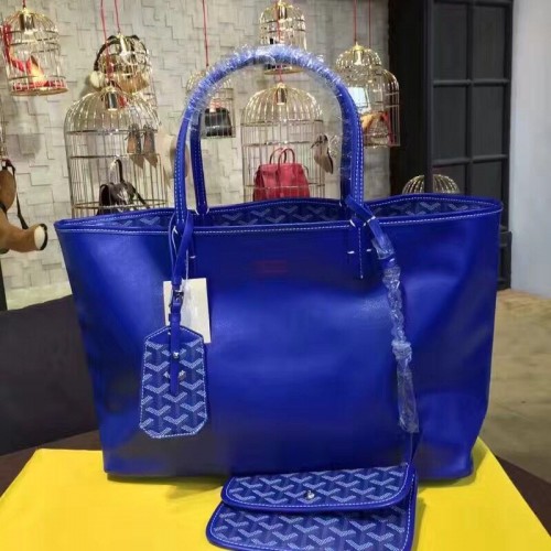 Geantă tote din piele de vițel Goyard Y Doodling 7901 Albastră