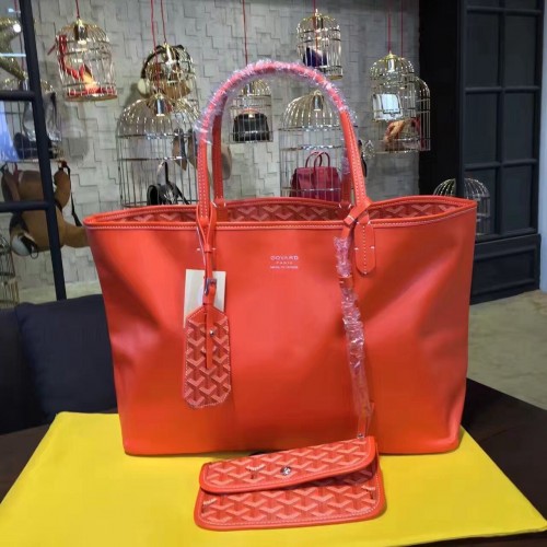 Geantă tote din piele de vițel Goyard Y Doodling 7901 Roșie